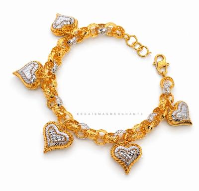 Merchant9 Rantai Tangan Kendi Kerawang Gantung Love 2C L:0.7CM