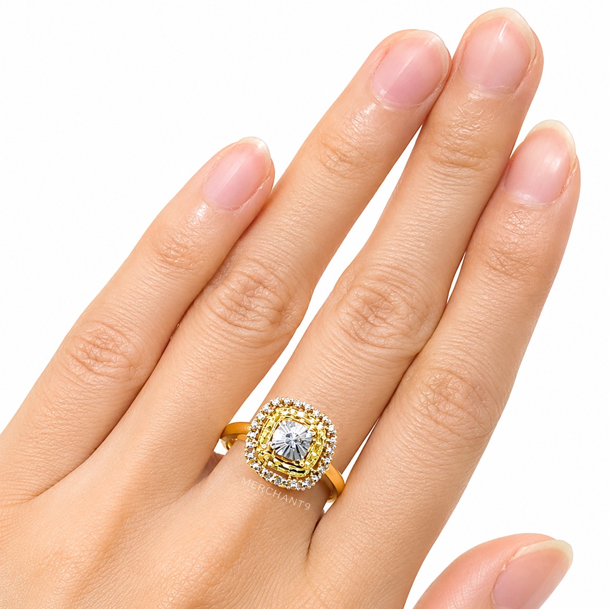 Merchant9 Cincin Emas Petak Diamond Cut 2C L:1.15CM