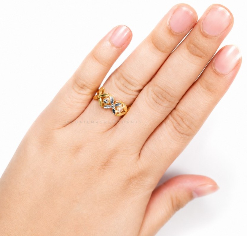Merchant9 Cincin Emas Bunga Tanjung 2C L:0.75CM