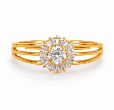 Merchant9 Cincin Emas Sunflower Permata 3 Layer L:0.8CM