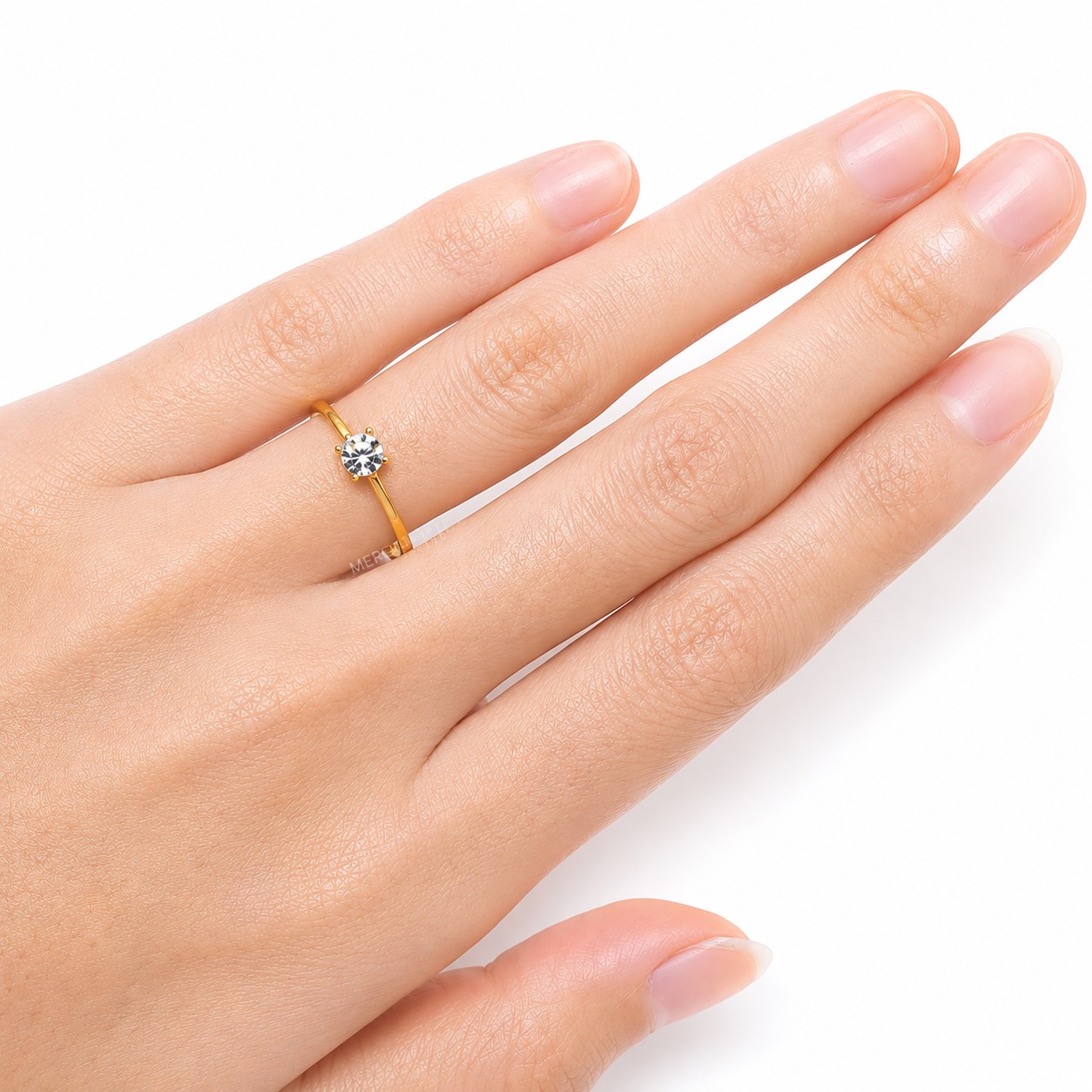 Merchant9 Cincin Emas Minimalist Circle Dimensi 2C L:0.4CM