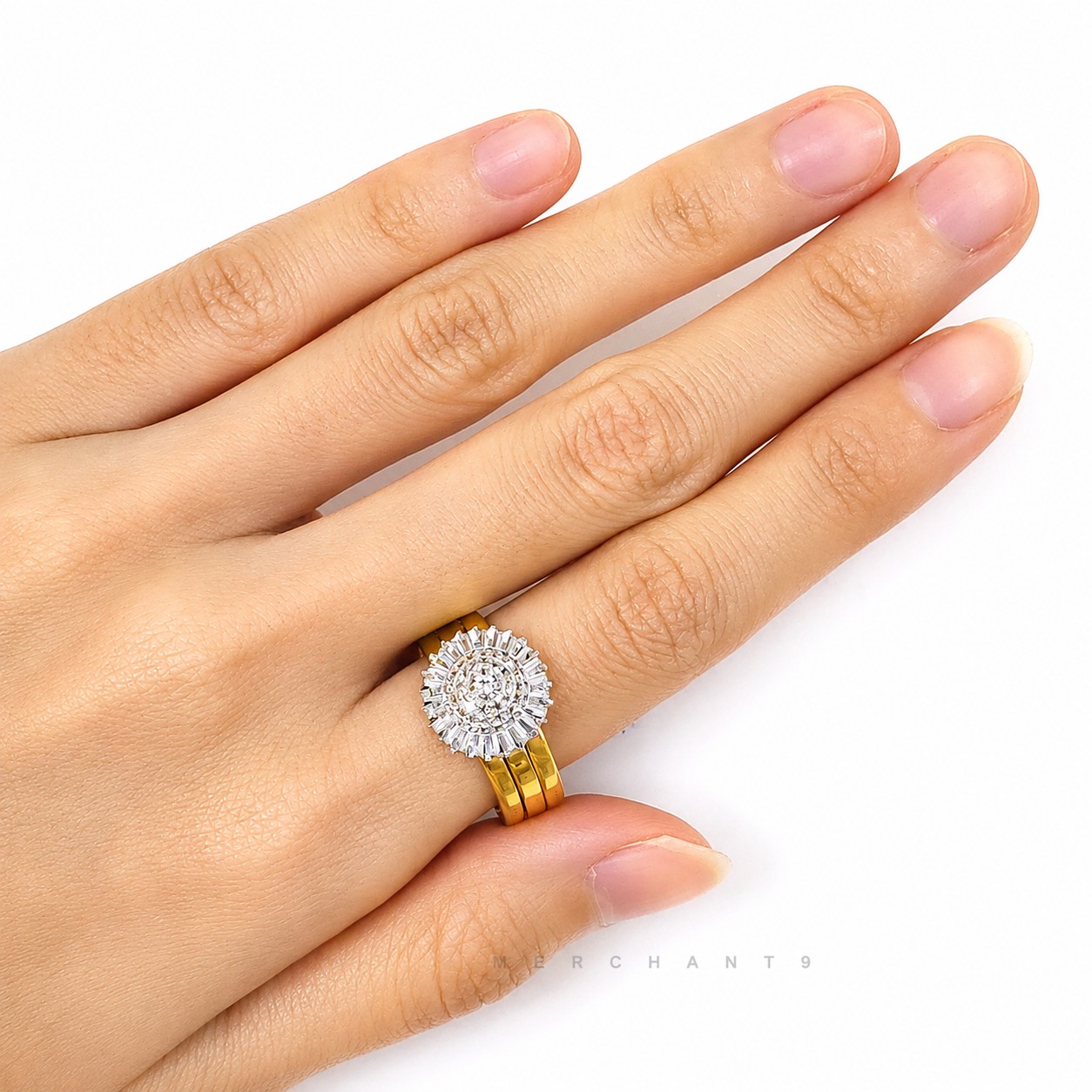 Merchant9 Cincin Emas Sunflower Diamond Cut 2C L:1.2CM