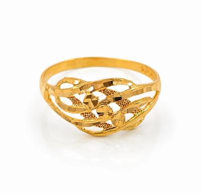 Merchant9 Cincin Emas Wave Silang Dot Dimensi L:0.95CM