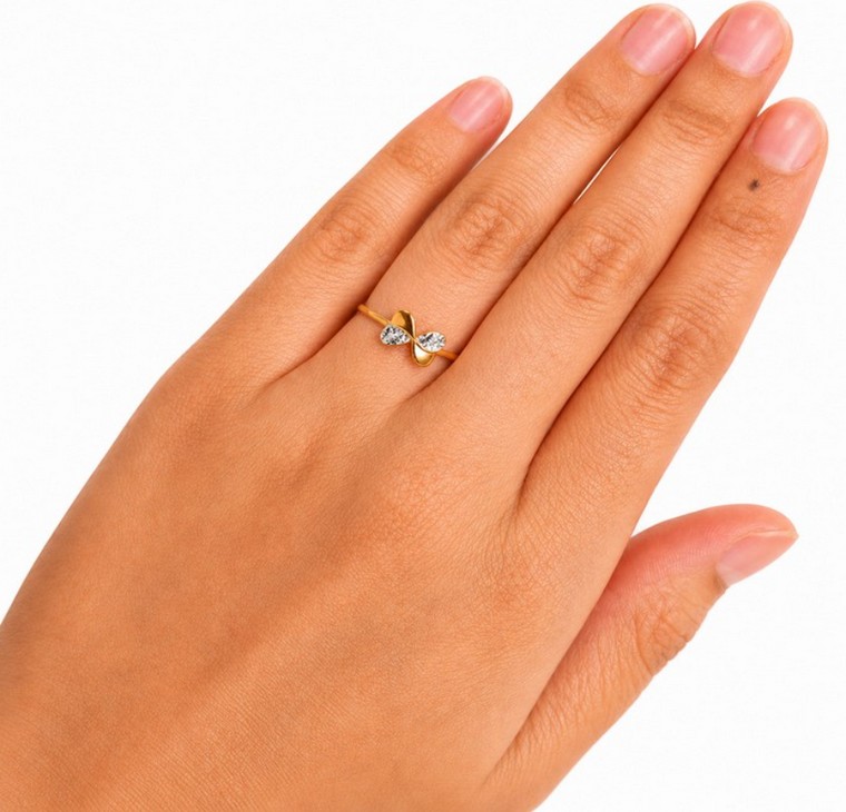 Merchant9 Cincin Emas Twin Love Diamond Cut 2C