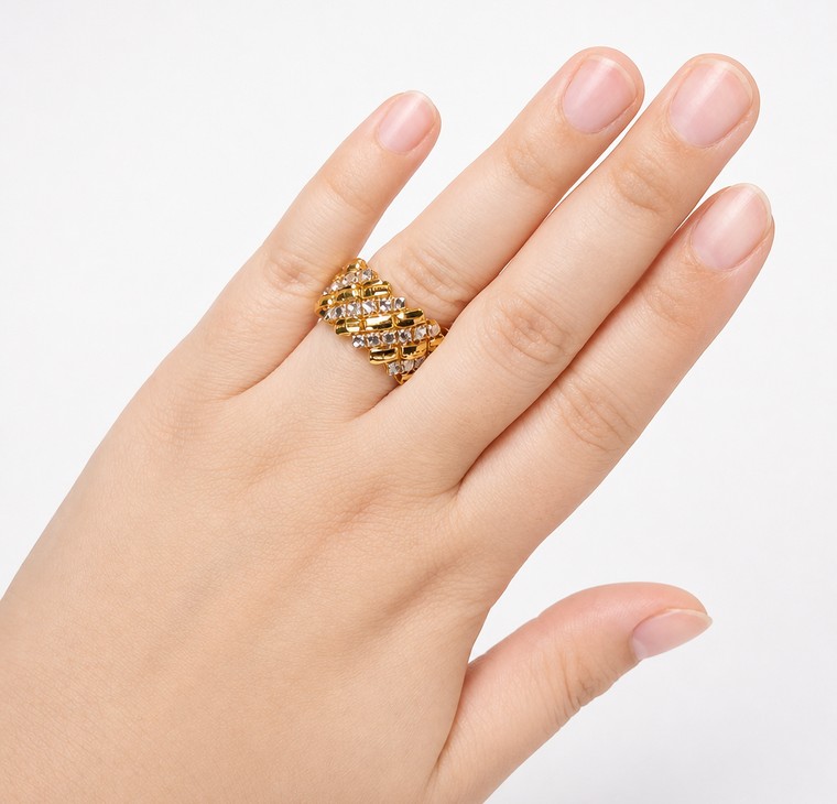Merchant9 Cincin Emas Petak Kerawang L:1.2CM