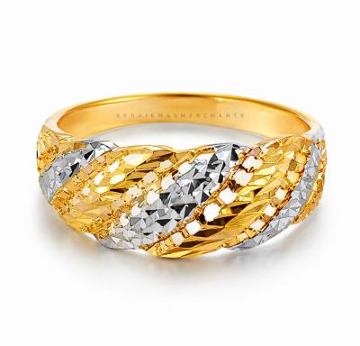 Merchant9 Cincin Emas Lintah Leaf Kerawang 2C L:0.7CM