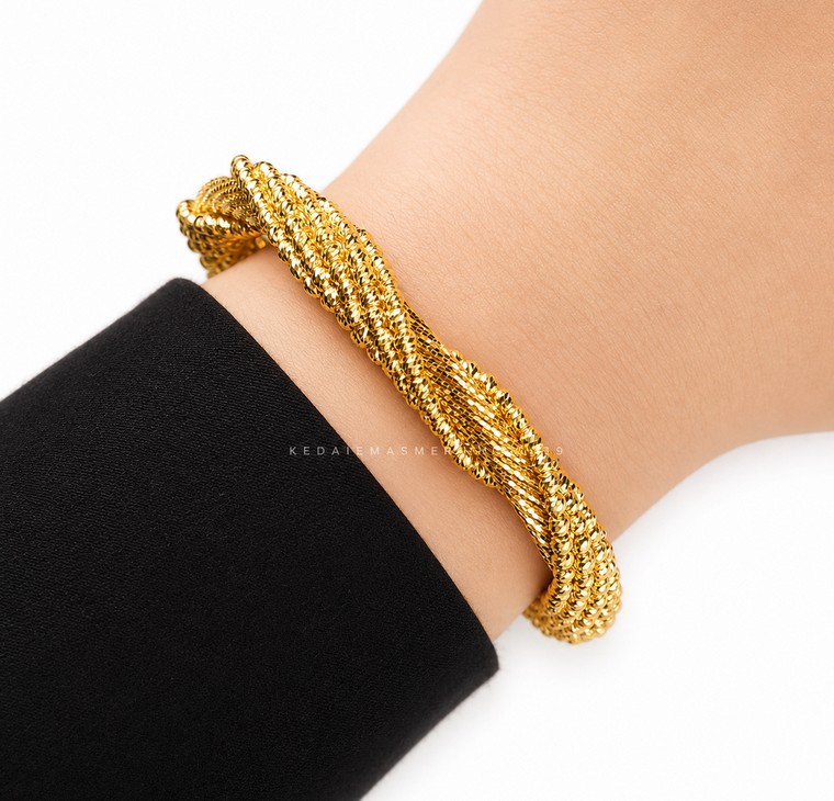 Merchant9 Gelang Cavo Twist Bebola Italian L:0.9CM
