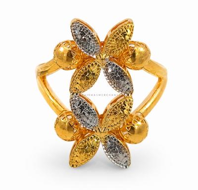 Merchant9 Cincin Emas Bunga Tanjung Leona Kerawang 2 Layer 2C L:2CM