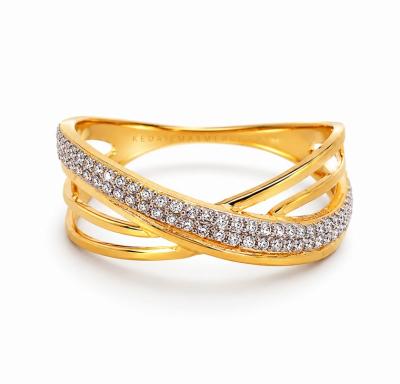 Merchant9 Cincin Emas Silang Diamond Cut 2C L:0.85CM