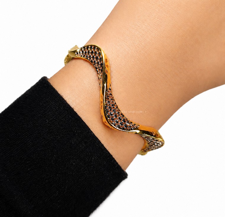 Merchant9 Gelang Wave Leaf Kerawang 2C L:0.6CM