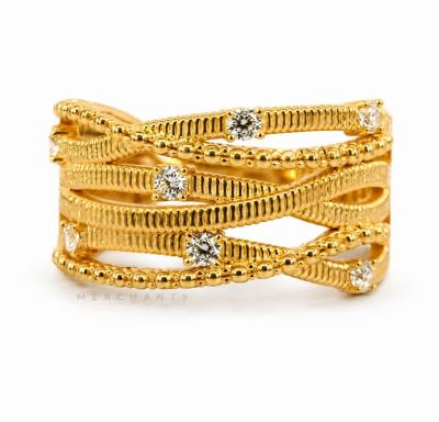 Merchant9 Cincin Emas Silang 6 Layer Permata