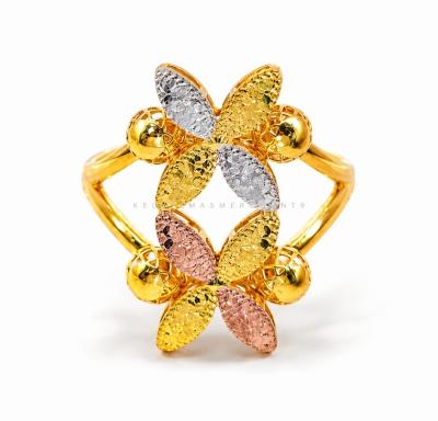 Merchant9 Cincin Emas Bunga Tanjung Leona Kerawang 2 Layer 3C L:2CM