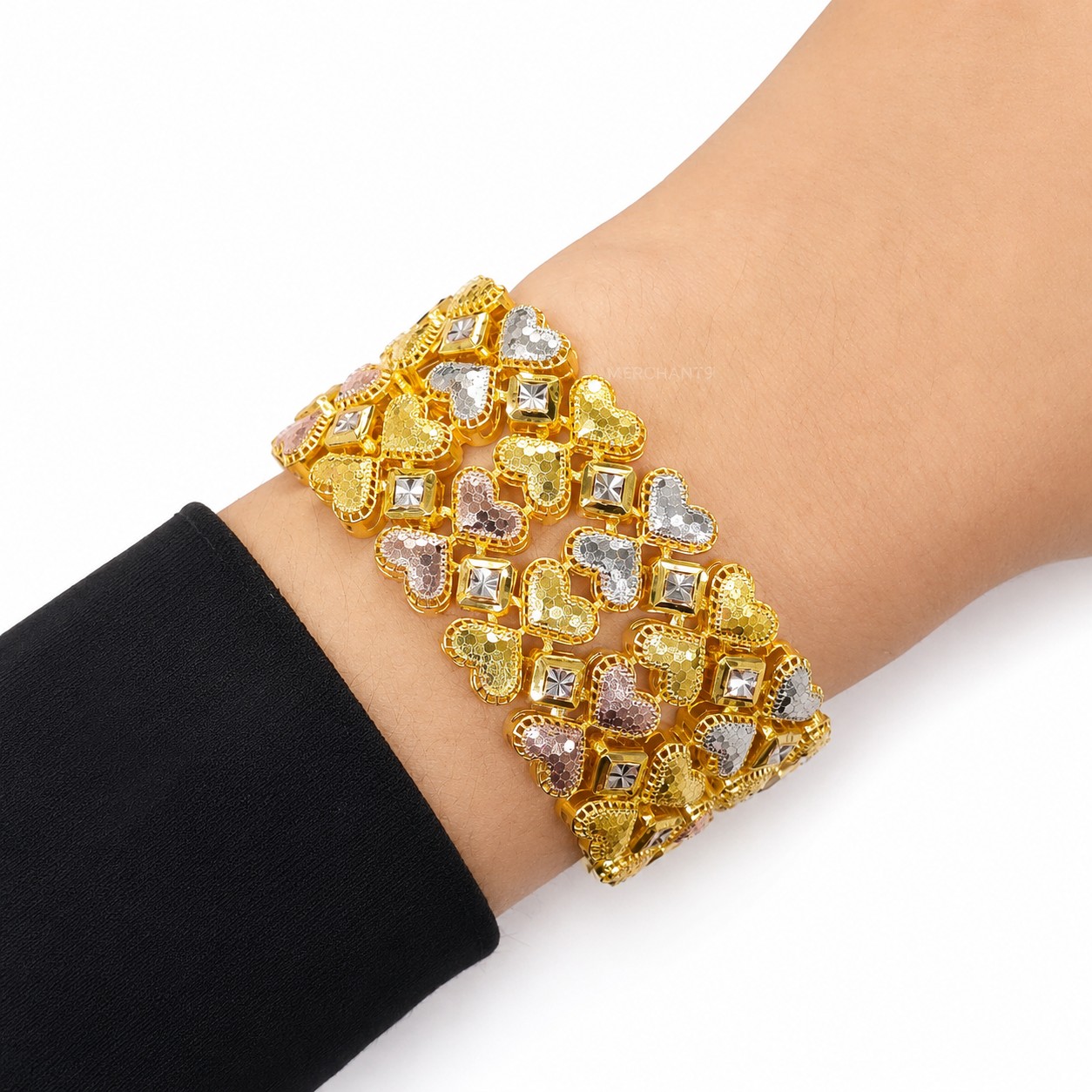 Merchant9 Rantai Tangan Love Honey Double Cube 2L 3C L:2.4CM (KLIP SLIDE)