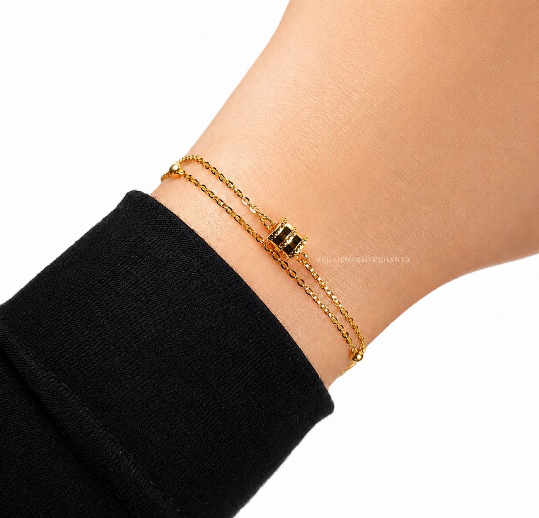 Merchant9 Rantai Tangan Polo Barrel 2 Layer Minimalist