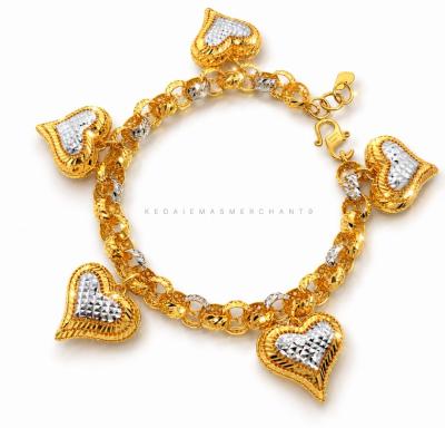 Merchant9 Rantai Tangan Kendi Kerawang Gantung Love 2C L:0.7CM