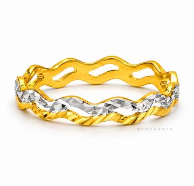 Merchant9 Cincin Emas Wave Dimensi 2L 2C L:0.35CM