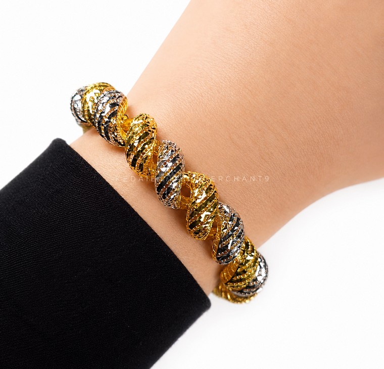Merchant9 Rantai Tangan Swirl Kerawang 2C L: 1CM