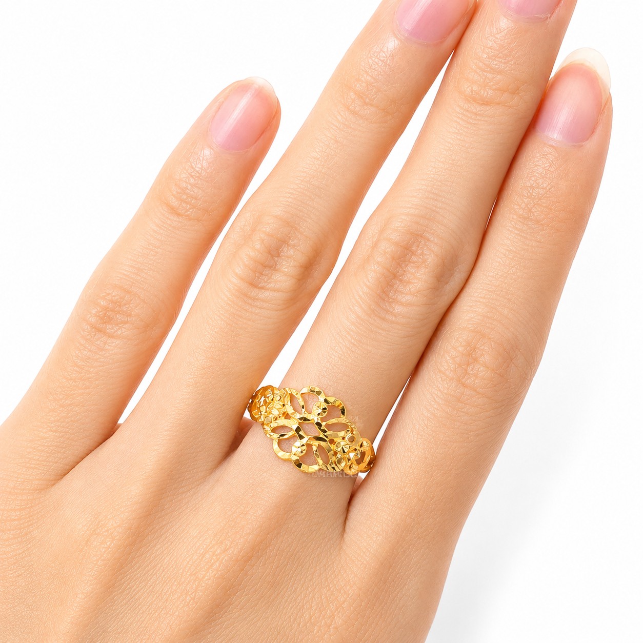 Merchant9 Cincin Emas Leaf Kerawang L:1.1CM