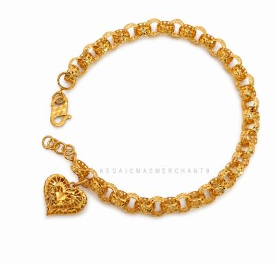 Merchant9 Rantai Tangan Kendi Kerawang Love Gantung  L:0.5CM
