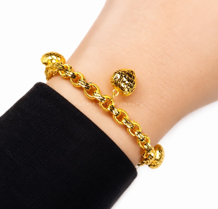 Merchant9 Rantai Tangan Sauh Dimensi Pasir Gantung 5 Love L:0.5CM