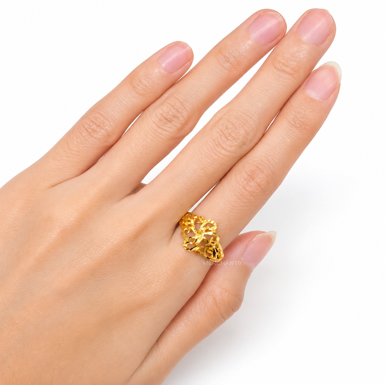 Merchant9 Cincin Emas Bunga Sakura Dimensi L:1.2CM