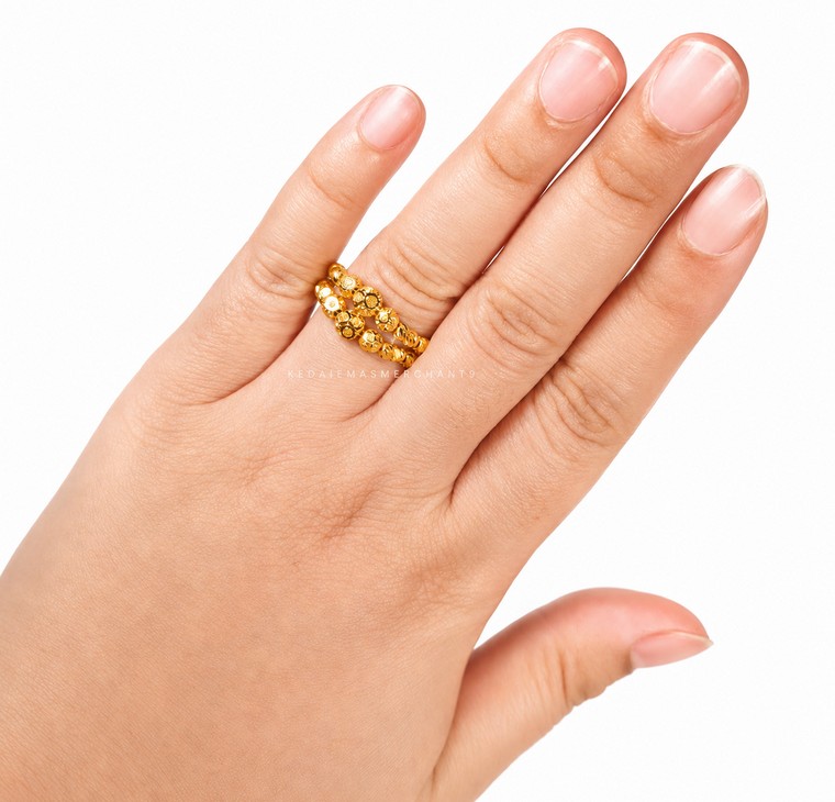 Merchant9 Cincin Emas Bubble Dimensi 2 Layer L:0.9CM