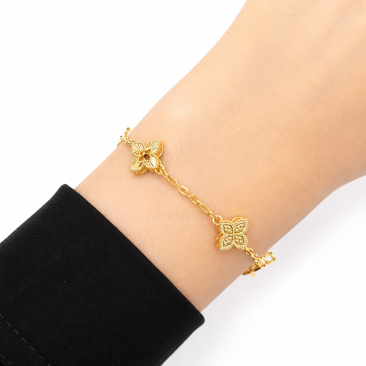 Merchant9 Rantai Tangan Sauh Fleur Padu L:1CM