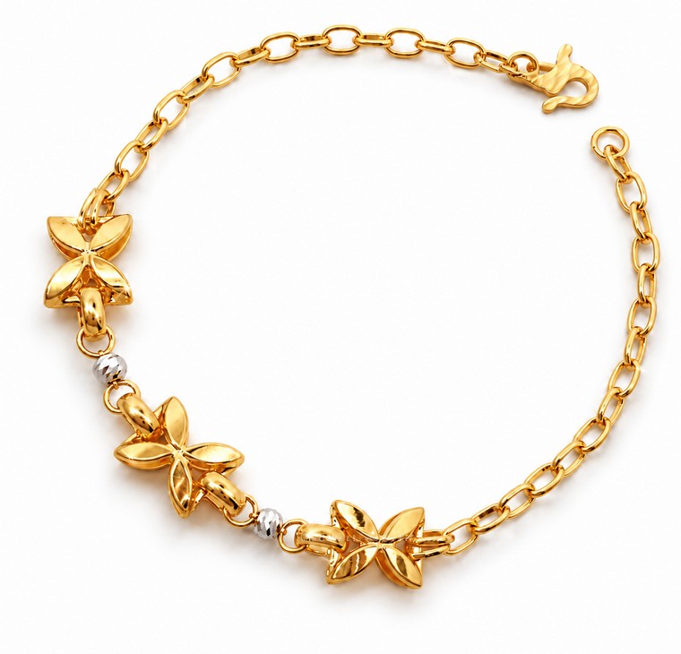 Merchant9 Rantai Tangan Choker Sauh Polish Bunga Tanjung 2C L:0.75CM