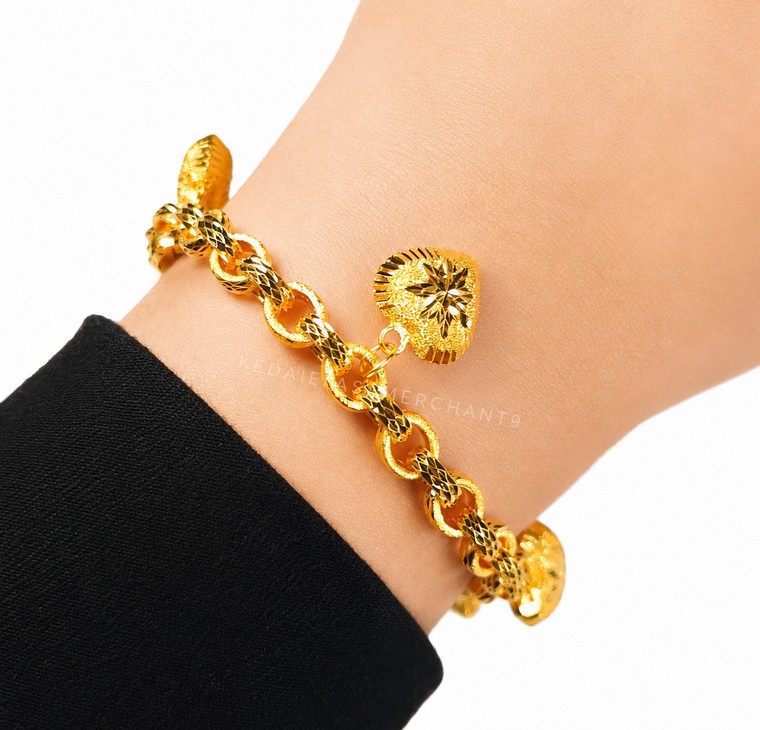 Merchant9 Rantai Tangan Sauh Dimensi Pasir Gantung Love L:0.6CM