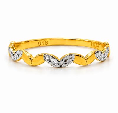 Merchant9 Cincin Emas Minimalist Leaf Diamond Cut 2C L:0.25CM