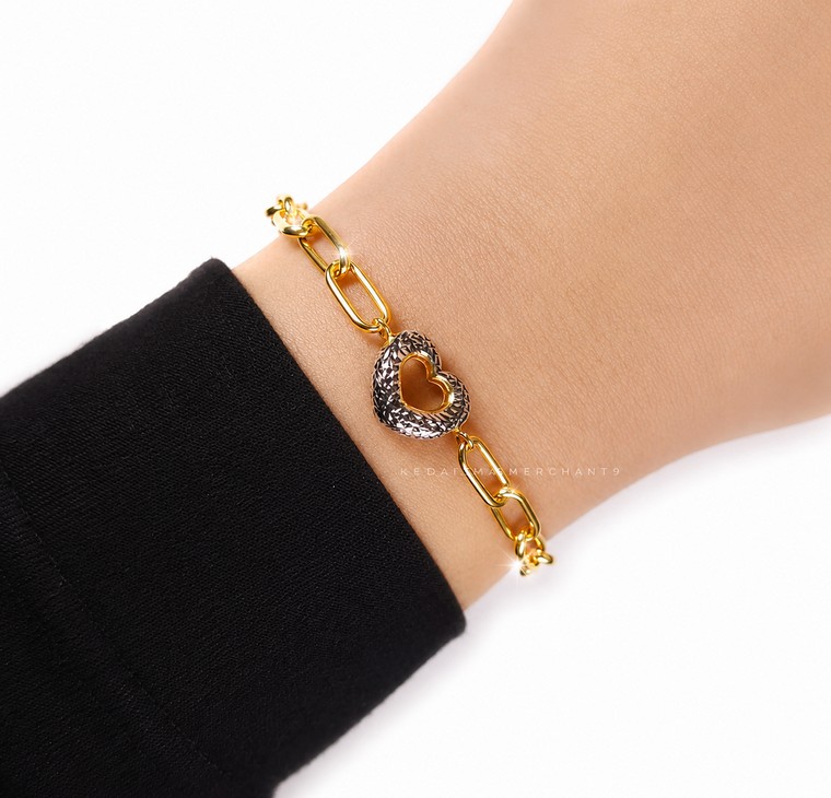 Merchant9 Rantai Tangan Choker Paperclip Polish Love 2C L:1.1CM