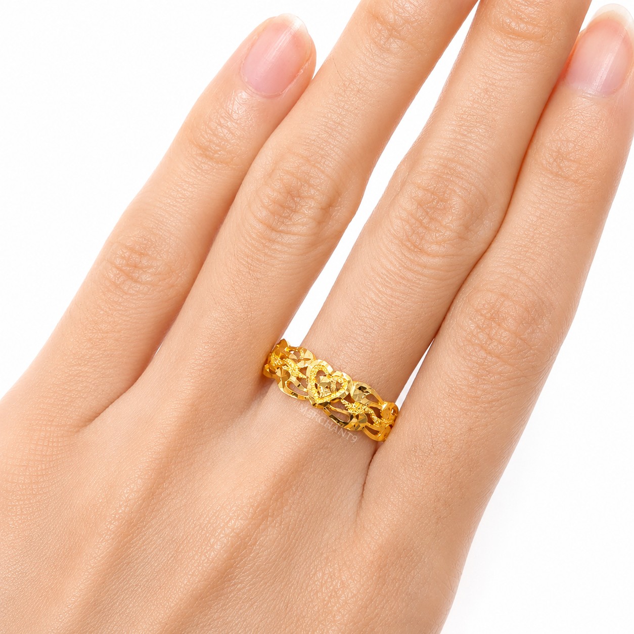 Merchant9 Cincin Emas Love Leaf Pasir L:0.6CM