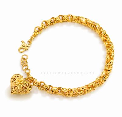 Merchant9 Rantai Tangan Kendi Kerawang Love Gantung  L:0.5CM