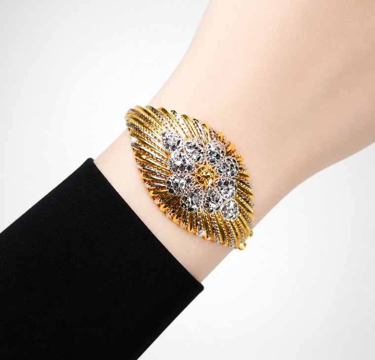 Merchant9 Gelang Oval Lintah Bunga Kerawang 2C L:2.9CM