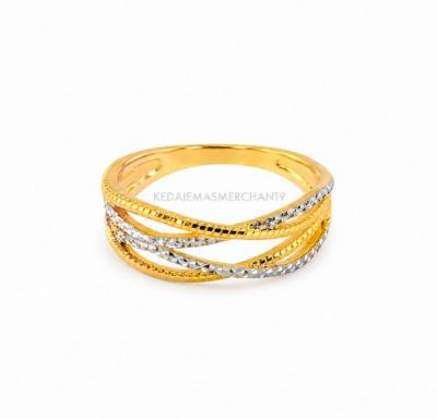 Merchant9 Cincin Emas Silang Rope Diamond Cut L:0.65CM