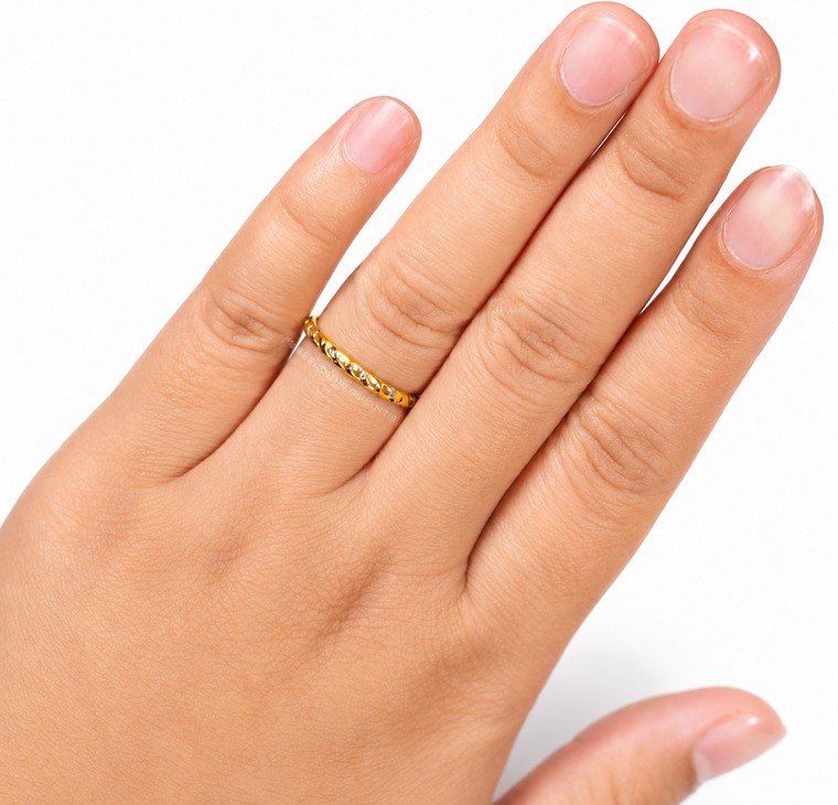 Merchant9 Cincin Emas Minimalist Wave Zigzag 2C L:0.2CM