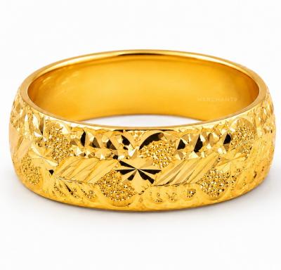 Merchant9 Cincin Emas Belah Rotan Leaf Star Pasir L:0.55CM