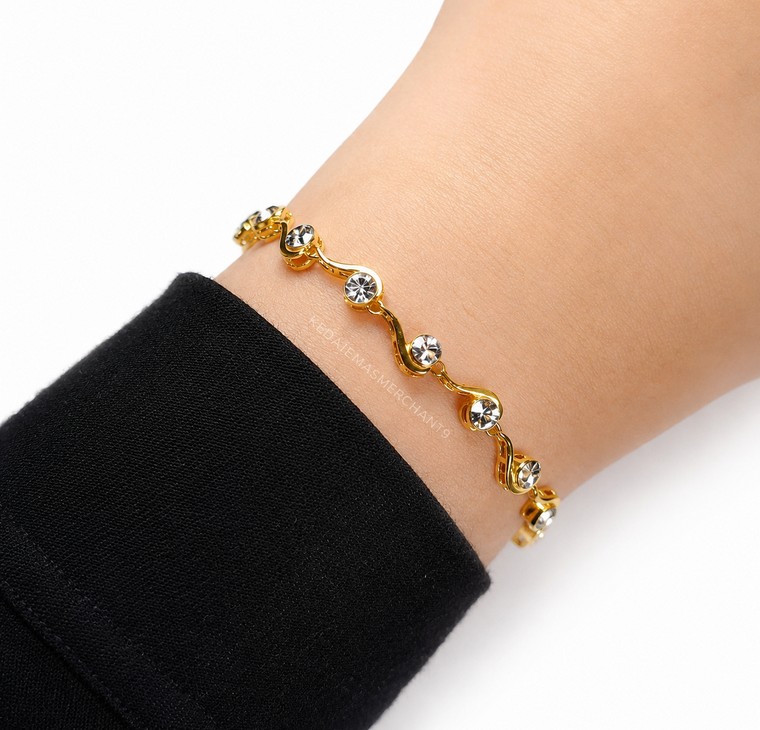 Merchant9 Rantai Tangan Wave Diamond Cut 2C L: 0.5 CM