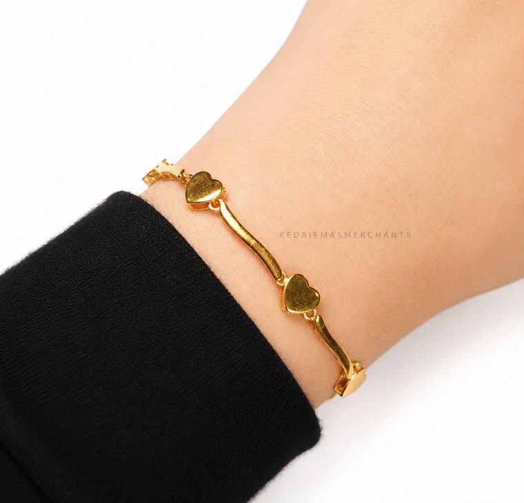 Merchant9 Rantai Tangan Love Bamboo L:0.6CM