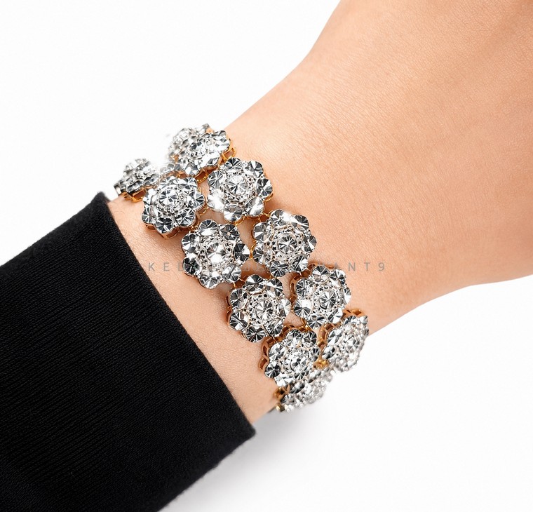 Merchant9 Rantai Tangan Hibiscus Diamond Cut 2L 2C L:2.4CM (KLIP PETAK)