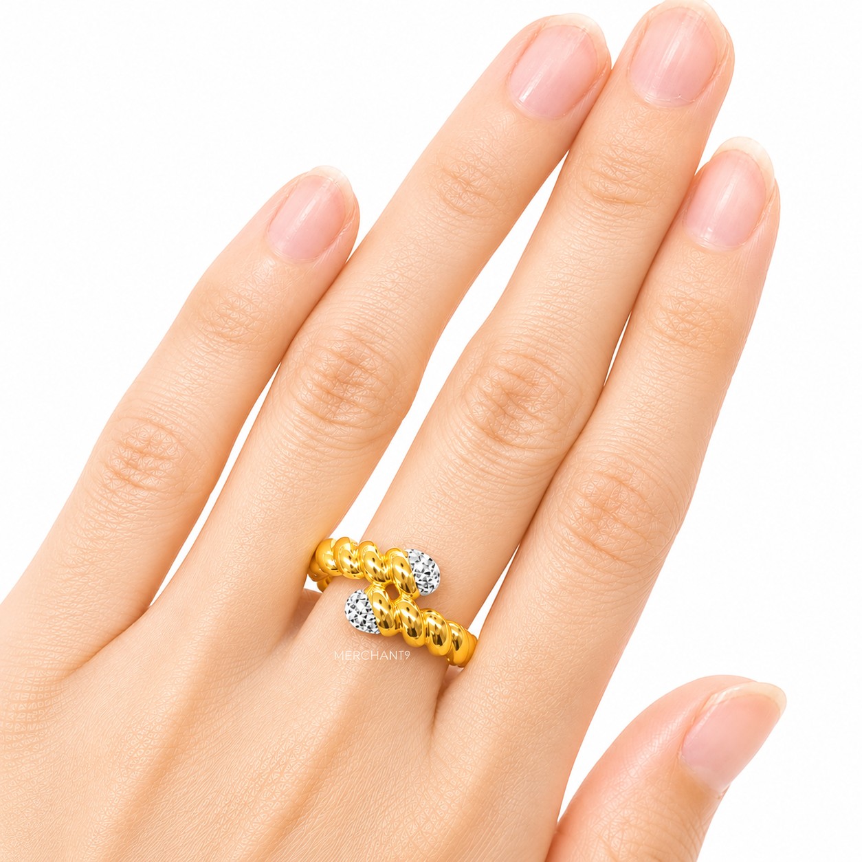 Merchant9 Cincin Emas Silang Pintal 2C L:1.1CM