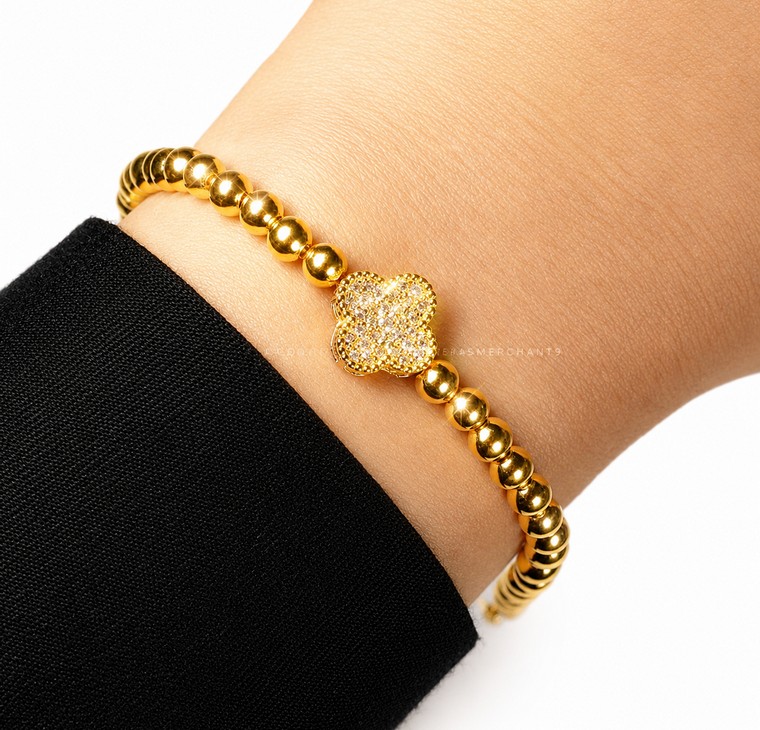 Merchant9 Rantai Tangan Pearl VC Permata L:1.3CM
