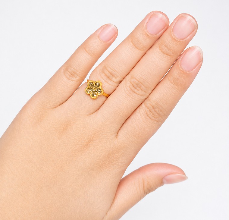 Merchant9 Cincin Emas Sakura Flower Leona L:1.1CM