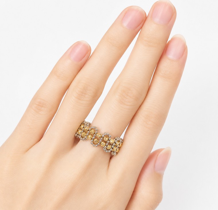 Merchant9 Cincin Emas Boba Italian Wave 2 Layer 2C L:0.9CM