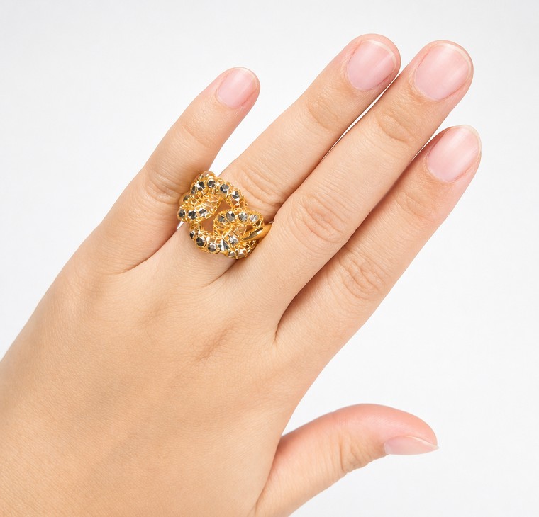 Merchant9 Cincin Emas Gajah Kerawang 2C L:1.75CM