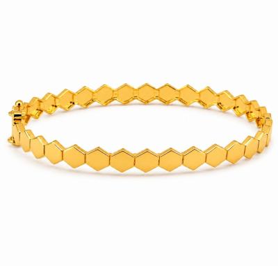 Merchant9 Gelang Oval Honeycomb Full Gold L:0.5CM