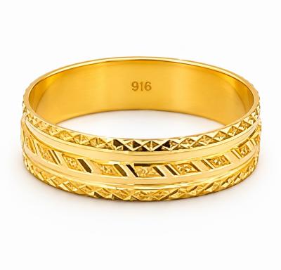 Merchant9 Cincin Emas Belah Rotan Dimensi Stripe L:0.45CM