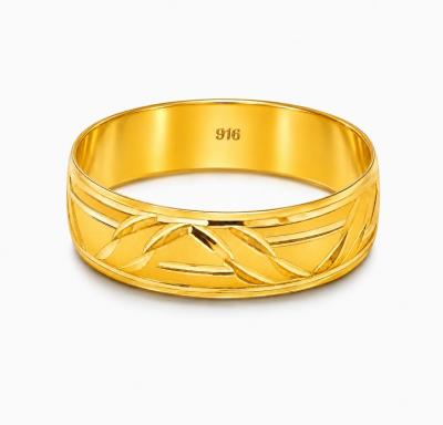 Merchant9 Cincin Emas Belah Rotan Wave L:0.5CM