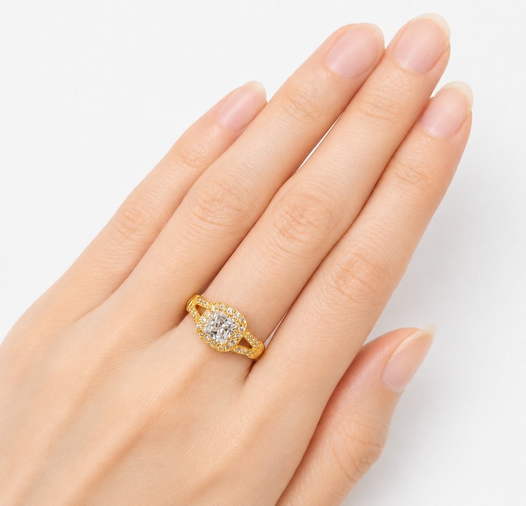 Merchant9 Cincin Emas Permata Cera CR9133 Double Layer White