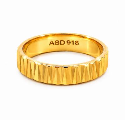 Merchant9 Cincin Emas Belah Rotan Geometric Polish L:0.4CM